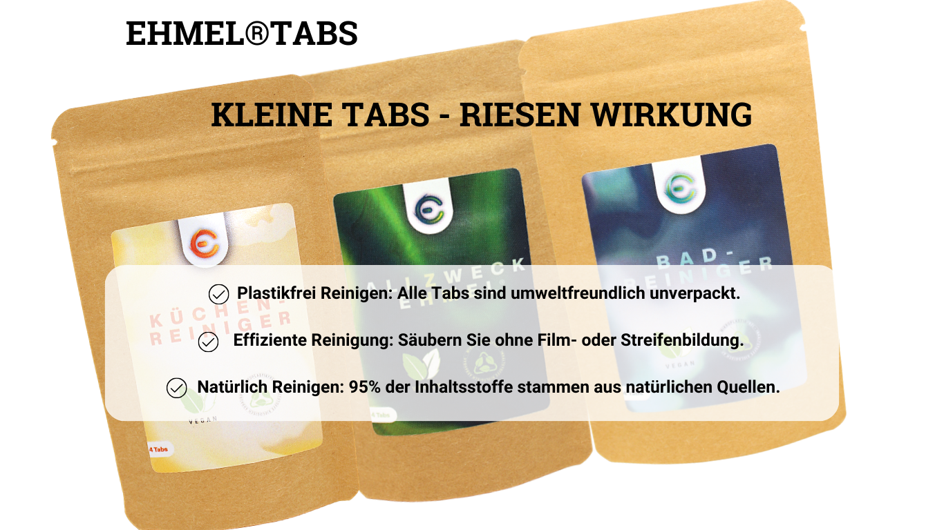 EhmelStuff Nachhaltige Umweltfreundliche Ökologische Chemiefreie Reinigungsmittel Tabs